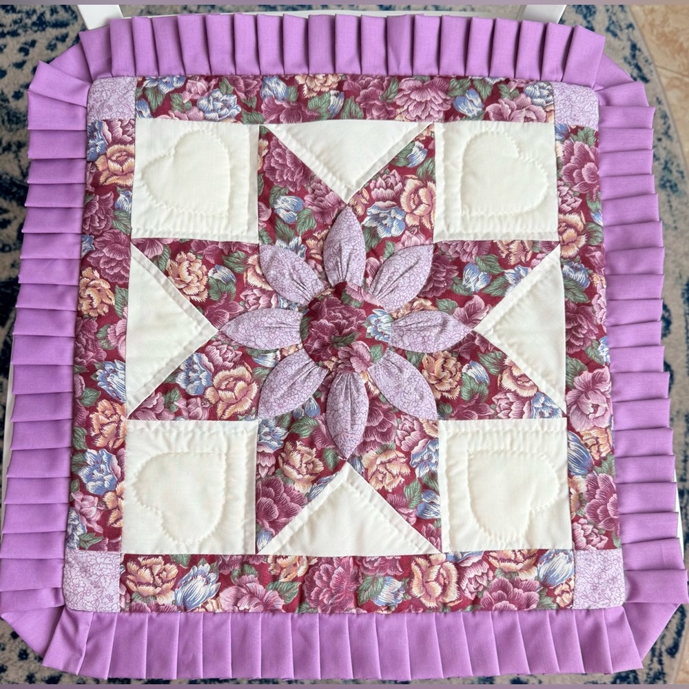 💜Host Pick😊🎉Vintage Amish Handmade Quilted Pillow Cover 18”x18”